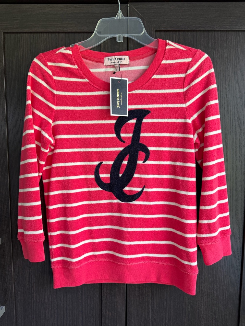 NWT Juicy Couture Geranium Angel Shrunken Pullover Size S